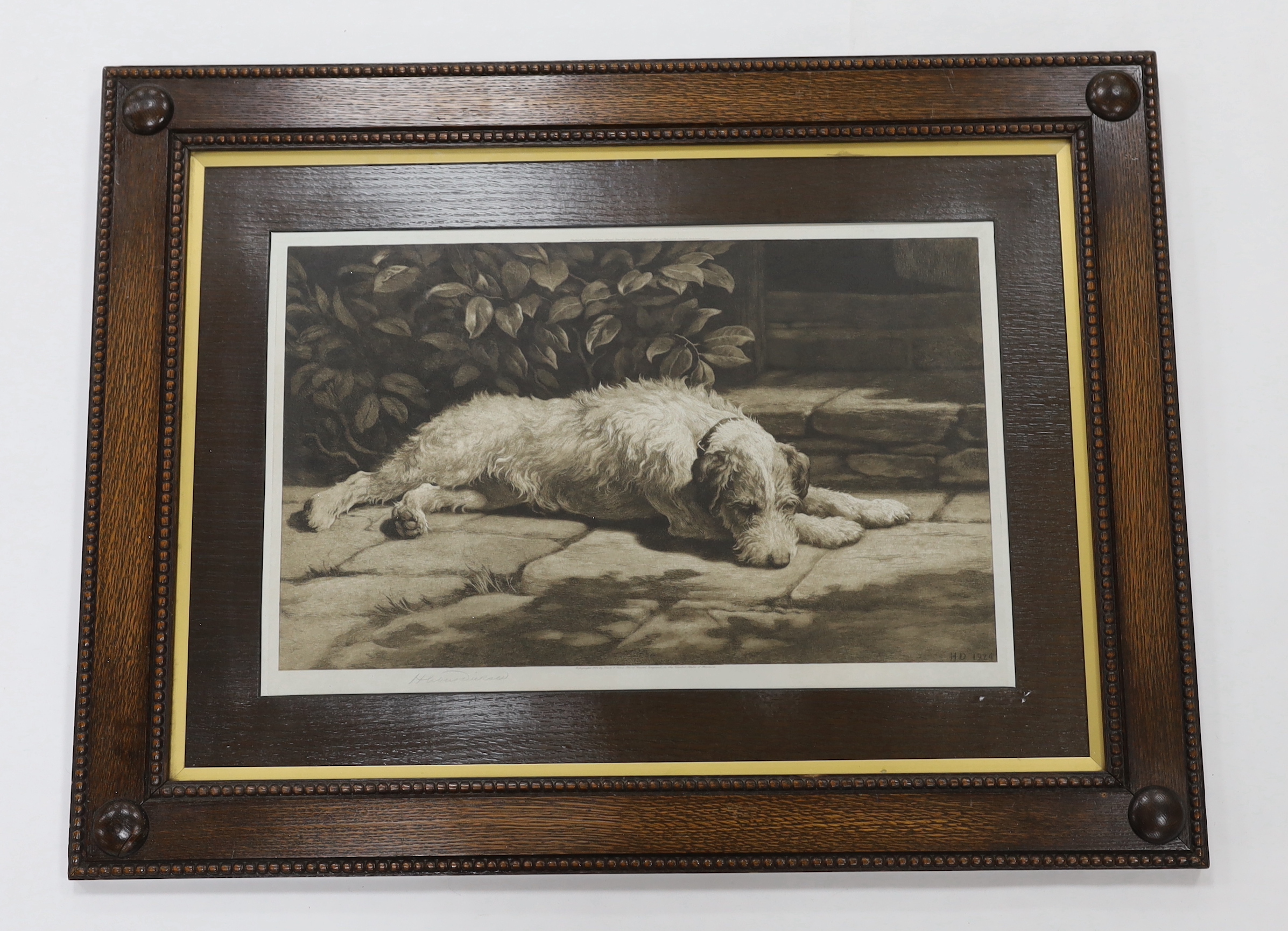 Herbert Dicksee (1862-1942), etching, A Place In The Sun, signed in pencil, publ. 1924, 36 x 56cm